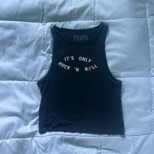 the Rolling Stones dark grey cropped tank top. XS.